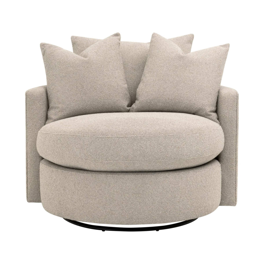 Essentials for Living Lourne Swivel Accent Chair with Linen Upholstery and Down Throw Pillows for Living Rooms Petite 6644-P.LGJUT