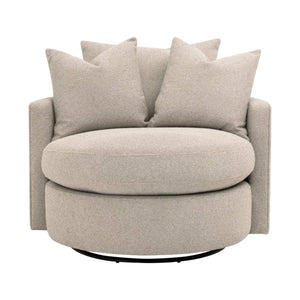 Essentials for Living Lourne Swivel Accent Chair with Linen Upholstery and Down Throw Pillows for Living Rooms Petite 6644-P.LGJUT