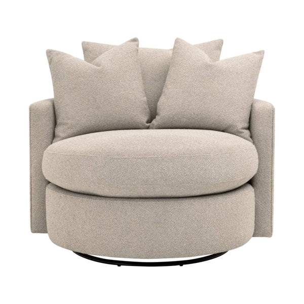 Essentials for Living Lourne Swivel Accent Chair with Linen Upholstery and Down Throw Pillows for Living Rooms Petite 6644-P.LGJUT