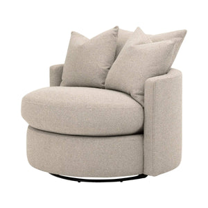 Essentials for Living Lourne Swivel Accent Chair with Linen Upholstery and Down Throw Pillows for Living Rooms Petite 6644-P.LGJUT
