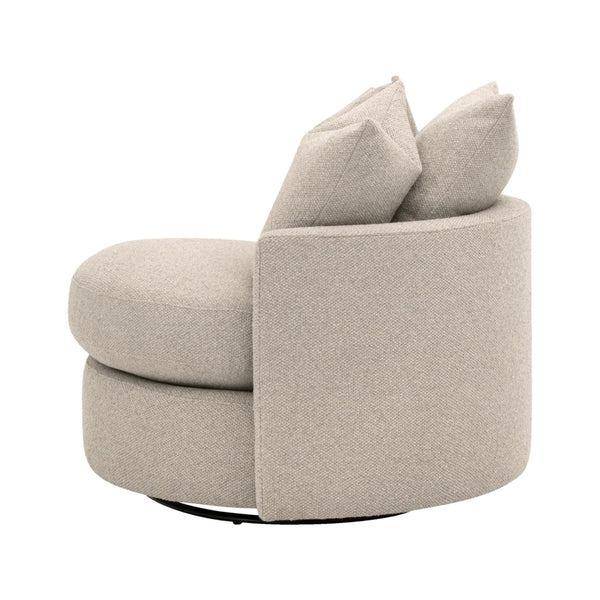 Essentials for Living Lourne Swivel Accent Chair with Linen Upholstery and Down Throw Pillows for Living Rooms Petite 6644-P.LGJUT