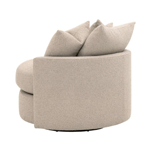 Essentials for Living Lourne Swivel Accent Chair with Linen Upholstery and Down Throw Pillows for Living Rooms Petite 6644-P.LGJUT