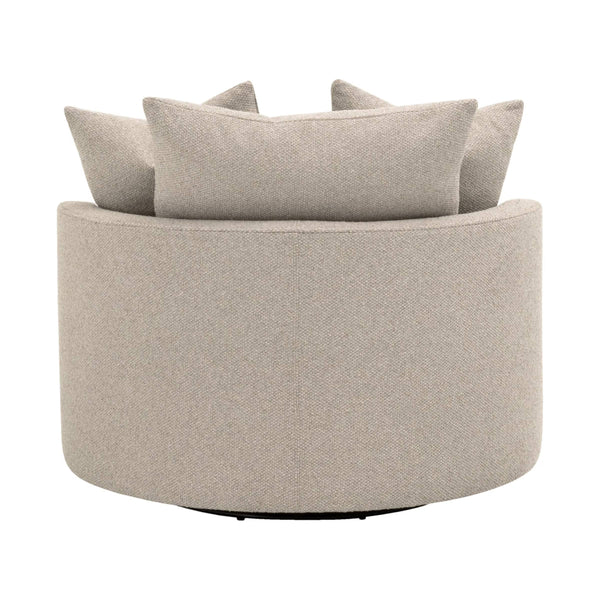 Essentials for Living Lourne Swivel Accent Chair with Linen Upholstery and Down Throw Pillows for Living Rooms Petite 6644-P.LGJUT