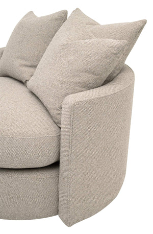 Essentials for Living Lourne Swivel Accent Chair with Linen Upholstery and Down Throw Pillows for Living Rooms Petite 6644-P.LGJUT