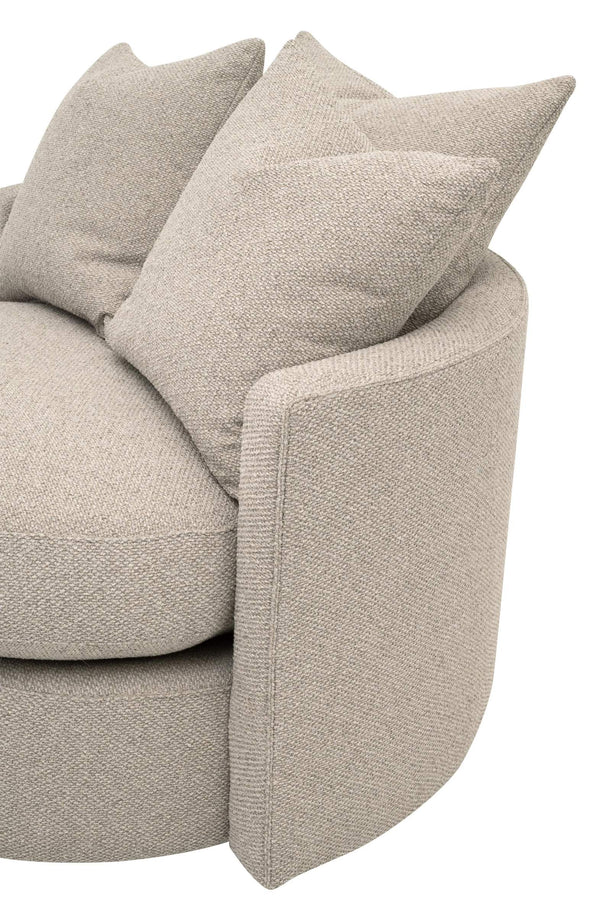 Essentials for Living Lourne Swivel Accent Chair with Linen Upholstery and Down Throw Pillows for Living Rooms Petite 6644-P.LGJUT