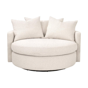 Essentials for Living Lourne Swivel Accent Chair with Linen Upholstery and Down Throw Pillows for Living Rooms Grand 6644.LGLIN