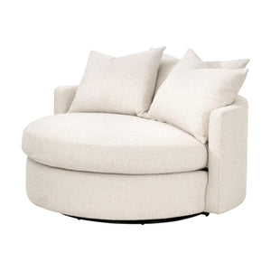 Essentials for Living Lourne Swivel Accent Chair with Linen Upholstery and Down Throw Pillows for Living Rooms Grand 6644.LGLIN