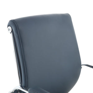 OSP Home Furnishings Mid Back Ergonomic Office Chair with Antimicrobial Fabric Chrome Arms and Lumbar Support Blue 920351C-R105