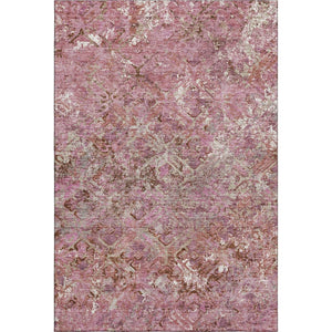 HomeRoots 10' X 14' Pink Taupe Ivory Diamond Area Rug - Washable, UV Protected, Ideal for High-Traffic Rooms 664428