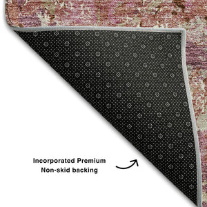 HomeRoots 10' X 14' Pink Taupe Ivory Diamond Area Rug - Washable, UV Protected, Ideal for High-Traffic Rooms 664428