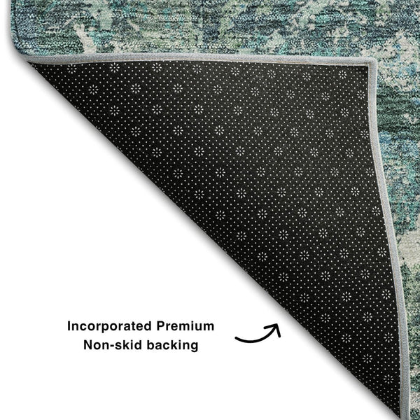 HomeRoots 5' X 8' Sage Gray and Ivory Diamond Area Rug - Stylish, Washable, UV-Protected for Busy Homes! 664430
