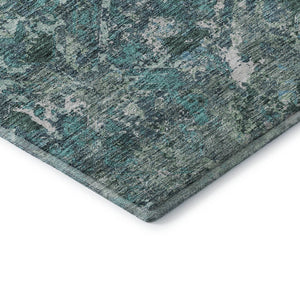 HomeRoots 5' X 8' Sage Gray and Ivory Diamond Area Rug - Stylish, Washable, UV-Protected for Busy Homes! 664430