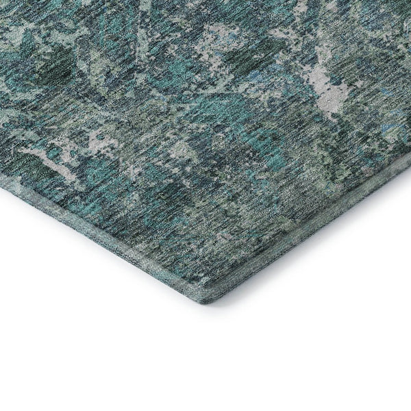 HomeRoots 5' X 8' Sage Gray and Ivory Diamond Area Rug - Stylish, Washable, UV-Protected for Busy Homes! 664430