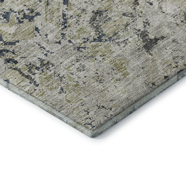 HomeRoots 10' Stylish Silver Gray and Ivory Diamond Washable Area Rug with UV Protection for Busy Homes 664440