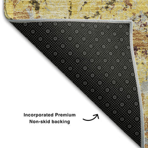 HomeRoots 9' X 12' Wheat Gold & Gray Diamond Area Rug - Washable, Durable, UV-Protected, Family-Friendly Design 664457