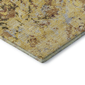 HomeRoots 9' X 12' Wheat Gold & Gray Diamond Area Rug - Washable, Durable, UV-Protected, Family-Friendly Design 664457