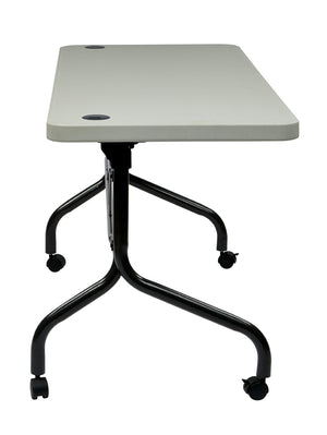 OSP Home Furnishings 4’ 4' Resin Flip Top Folding Table with Locking Casters for Events and Training Rooms 5’ FT6635