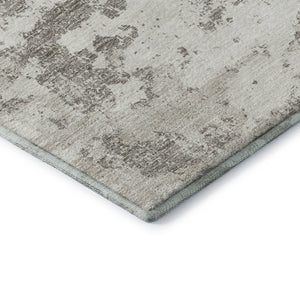 HomeRoots 10' X 14' Ivory and Gray Abstract Area Rug - Washable, UV Protected, Ideal for Modern Living Spaces 664506