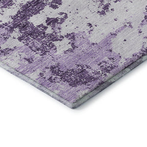 HomeRoots 5' X 8' Abstract Lavender & Ivory Washable Area Rug with UV Protection for Homes with Kids & Pets 664508