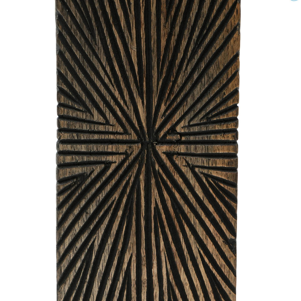 English Elm Decorative Wooden Centerpiece Candle Holder - Elegant Black Design For Timeless Home Ambiance & Style B346P336823