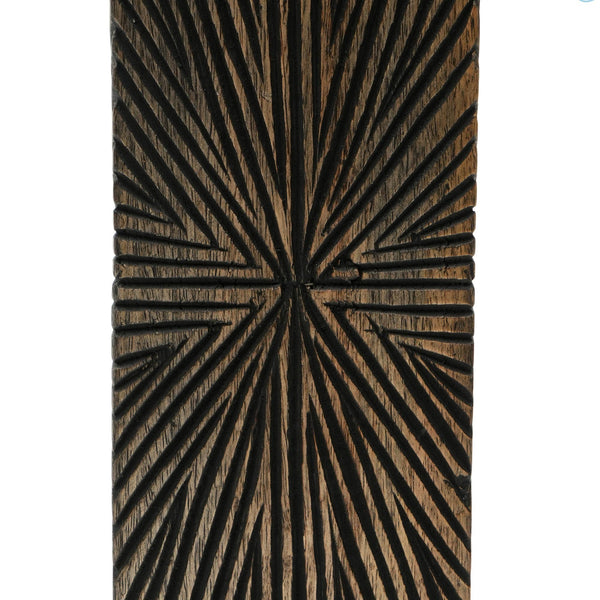 English Elm Decorative Wooden Centerpiece Candle Holder - Elegant Black Design For Timeless Home Ambiance & Style B346P336823