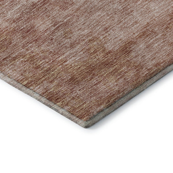 HomeRoots 8' Salmon Gray and Ivory Abstract Round Rug - Washable, Durable Design with UV Protection for Homes 664515