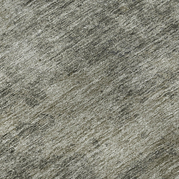 HomeRoots 8' Stylish Taupe Gray & Khaki Abstract Washable Round Rug with UV Protection for Modern Spaces 664521