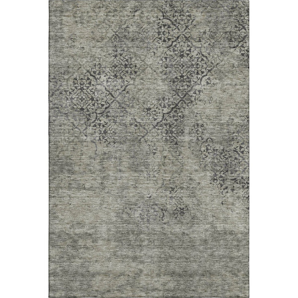 HomeRoots 10' X 14' Taupe Gray Khaki Abstract Area Rug - Washable, UV-Protected, Stain-Resistant, Durable Design 664524