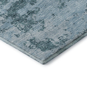 HomeRoots 9' X 12' Teal Ivory Gray Abstract Area Rug - Washable, Stain-Resistant, UV-Protected for Busy Homes 664529