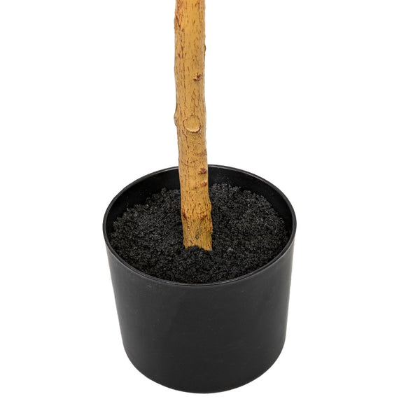 HomeRoots Set of Two 72" Lifelike Green Artificial Olive Trees in Elegant Black Pots for Stylish Decor 664531
