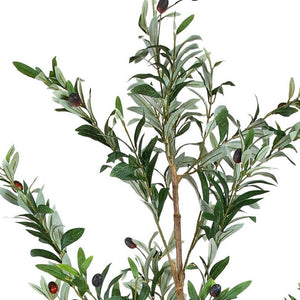 HomeRoots Set of Two 84" Lifelike Green Olive Trees in Black Pots – Perfect for Home, Office & Events Decor 664532