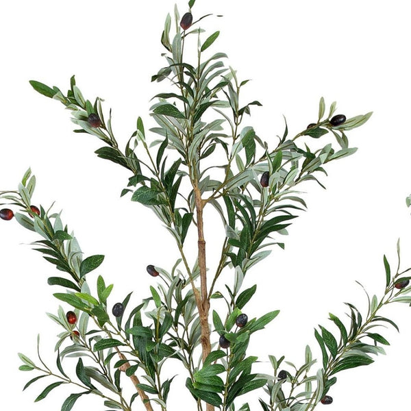 HomeRoots Set of Two 84" Lifelike Green Olive Trees in Black Pots – Perfect for Home, Office & Events Decor 664532