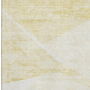 HomeRoots 10' x 14' Stylish Gold and Ivory Geometric Area Rug - Washable, UV Protected, Stain Resistant & Durable 664570