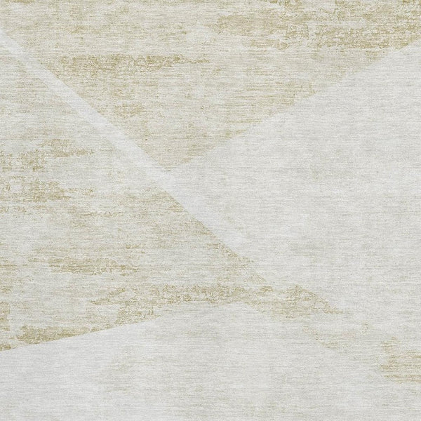 HomeRoots 5' X 8' Khaki and Ivory Geometric Area Rug - Stylish, Washable, UV-Protected, Perfect for Homes! 664572