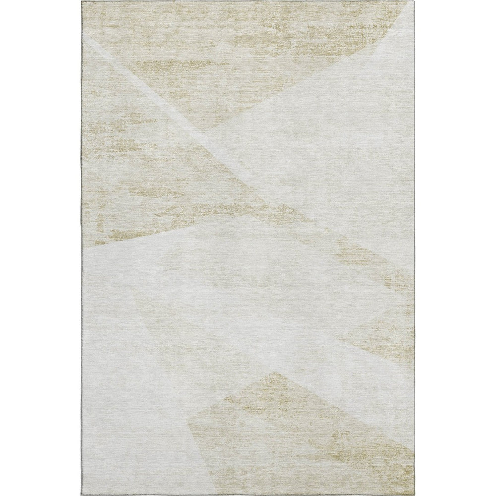 HomeRoots 8' X 10' Khaki & Ivory Geometric Area Rug - Washable, UV Protected, Durable for High-Traffic Homes 664574