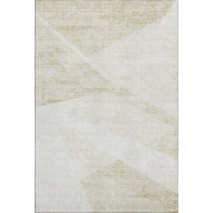 HomeRoots 8' X 10' Khaki & Ivory Geometric Area Rug - Washable, UV Protected, Durable for High-Traffic Homes 664574