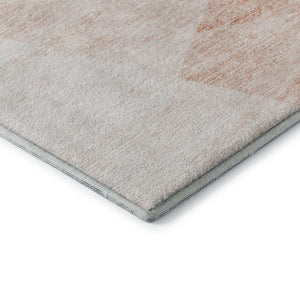 HomeRoots 5' X 8' Salmon and Ivory Geometric Area Rug – Washable, UV-Protected, Durable for Homes with Kids & Pets 664584