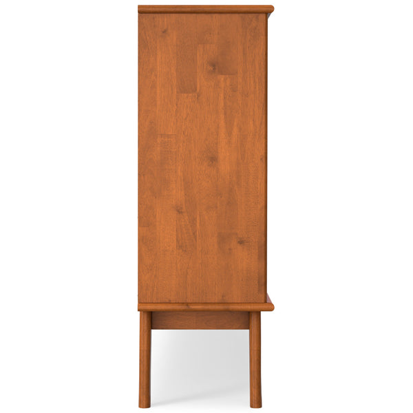 English Elm Draper Teak Mid Century 8-Cube Storage Sofa Table – Solid Rubberwood, 8 Cubbies, Modern Tapered Legs B136P203479