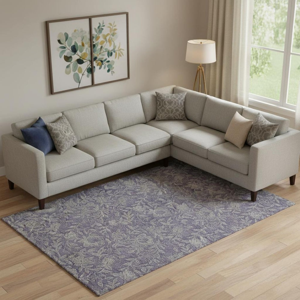 HomeRoots 8' X 10' Eggplant Gray Floral Area Rug – Durable, Washable, UV-Resistant for Stylish Family Spaces 664616