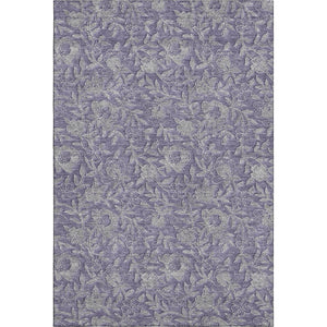 HomeRoots 9' X 12' Elegant Eggplant and Gray Floral Washable Area Rug with UV Protection for High-Traffic Homes 664617