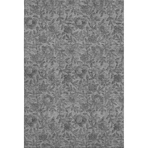 HomeRoots 10' Gray and Charcoal Floral Washable Area Rug with UV Protection - Durable, Stylish, and Stain-Resistant! 664624