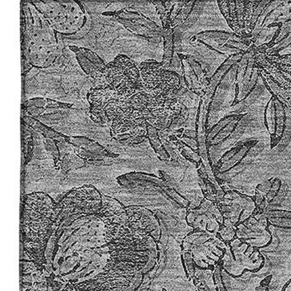 HomeRoots 10' Gray and Charcoal Floral Washable Area Rug with UV Protection - Durable, Stylish, and Stain-Resistant! 664624