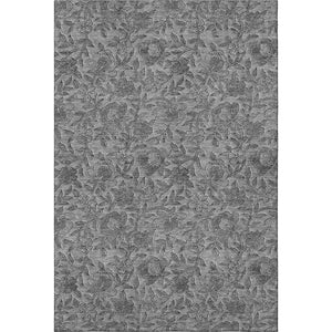 HomeRoots 10' Gray and Charcoal Floral Washable Area Rug with UV Protection - Durable, Stylish, and Stain-Resistant! 664624