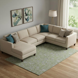 HomeRoots 10' X 14' Olive Green & Gray Floral Area Rug - Washable, UV-Protected, Perfect for High-Traffic Spaces! 664636