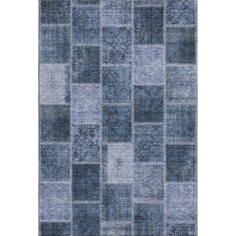 HomeRoots 10' Blue and Gray Patchwork Area Rug - Washable, UV-Protected, Durable, Stylish for Any Space! 664654