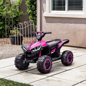 English Elm Aosom 12v Electric Ride on Atv Quad for Toddlers with Steel Frame and Rugged Wheels W2225P217186