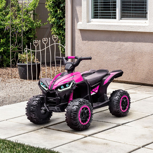 English Elm Aosom 12v Electric Ride on Atv Quad for Toddlers with Steel Frame and Rugged Wheels W2225P217186