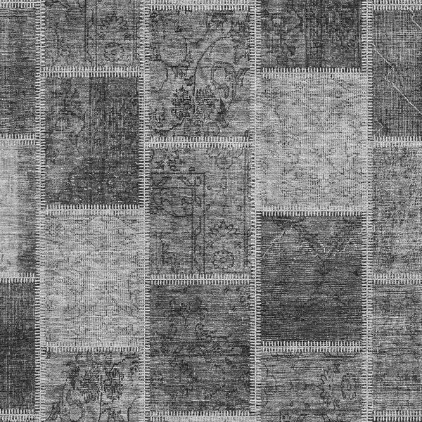 HomeRoots 8' X 10' Gray and Charcoal Patchwork Area Rug - Washable, Stain Resistant, UV Protected for Any Space 664664