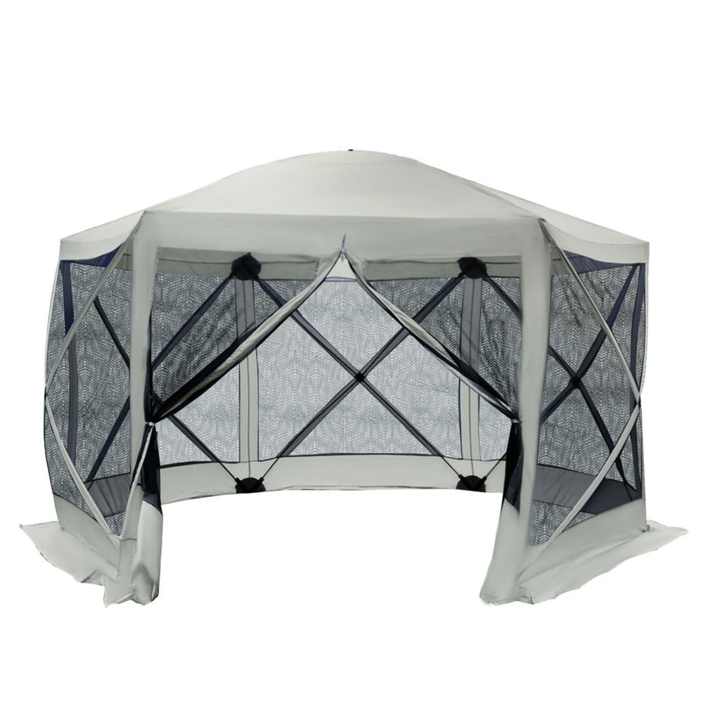 English Elm 6-sided Hexagon Pop up Gazebo with Mesh Walls Waterproof Uv Canopy Outdoor T3971P386237