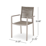 Christopher Knight Home® - Noble House - Cape Coral Outdoor Modern Aluminum Dining Chair With Rope Seat (Set Of 2)